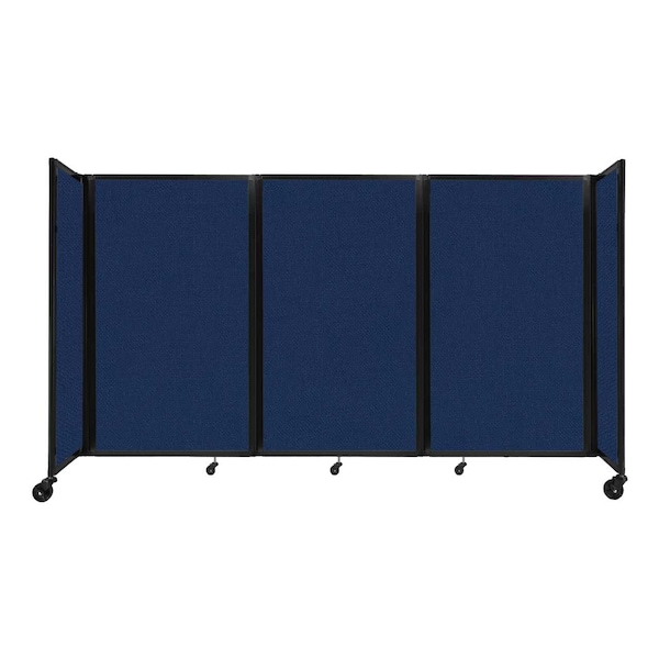 Room Divider 360 Folding Portable Partition 8'6" x 5' Navy Blue Fabric